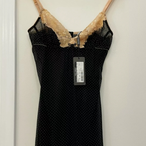 Dolce&Gabbana Black and Lace Trim Slip Dress size L - Picture 4 of 12